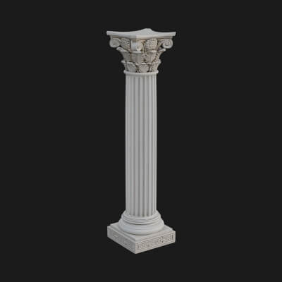 Fluted Stone Column Design 16 3d Print Model