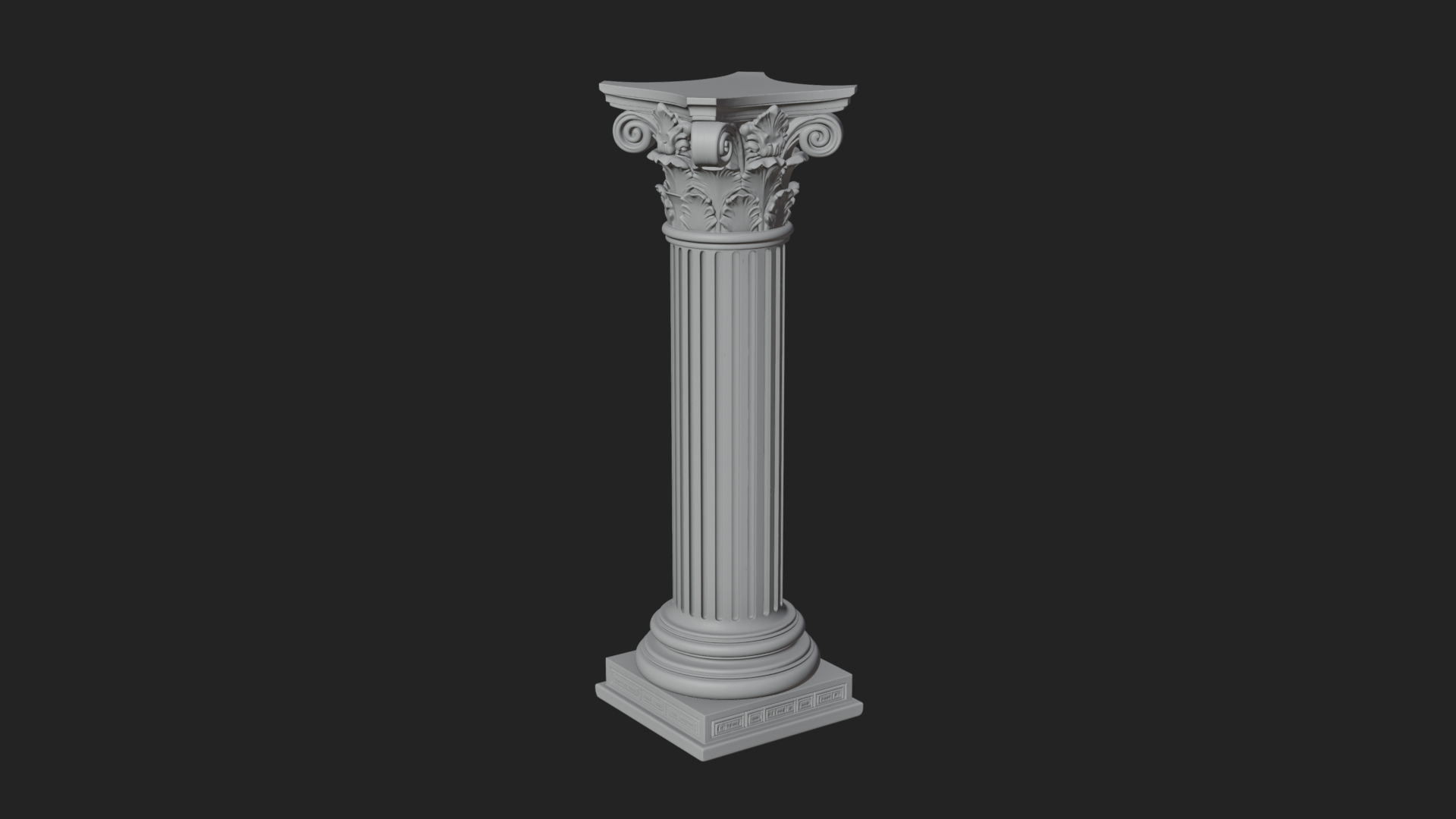 Fluted Stone Column Design 17 3D Print Model 3D Model