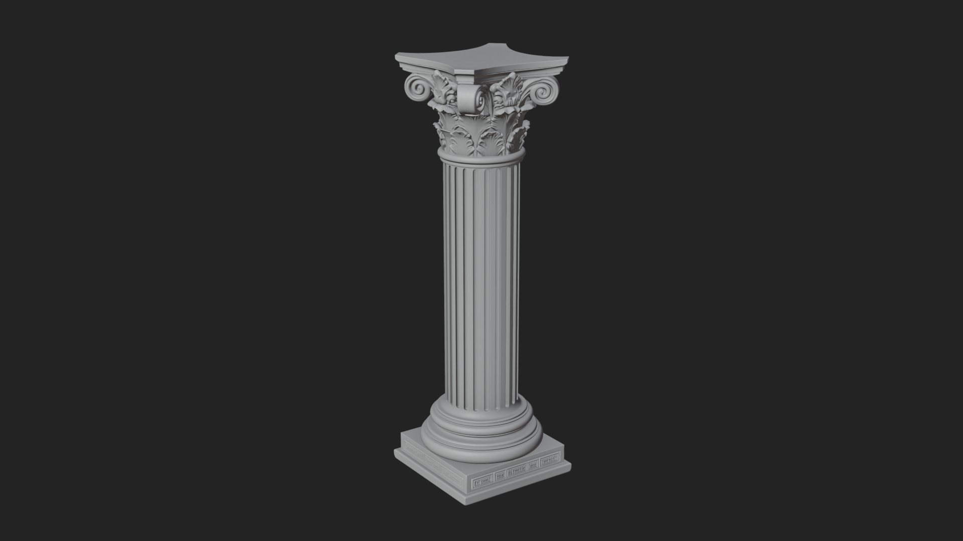 Fluted Stone Column Design 17 3D Print Model 3D Model