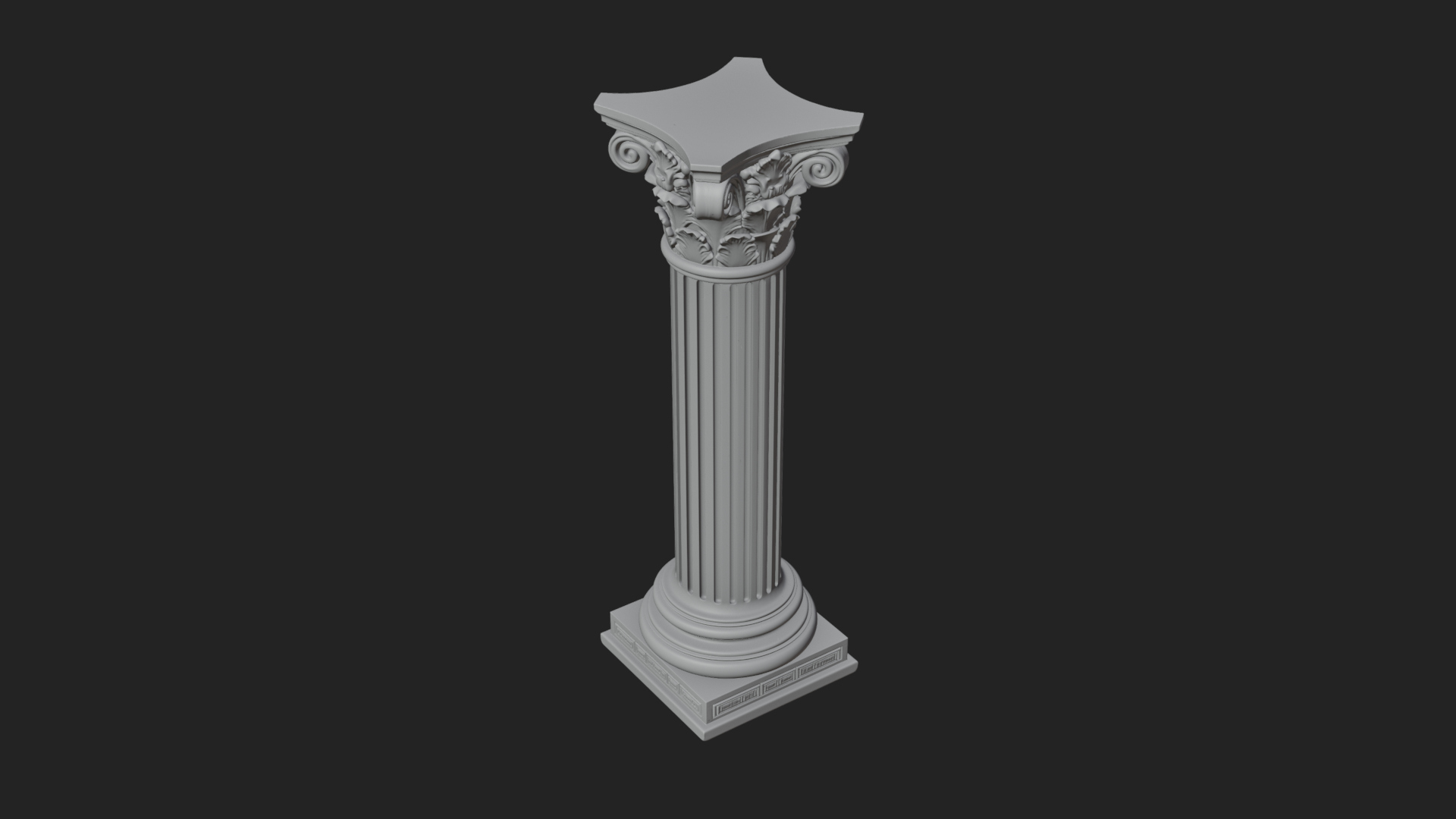 Fluted Stone Column Design 17 3D Print Model 3D Model