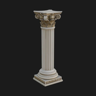Fluted Stone Column Design 17 3D Print Model