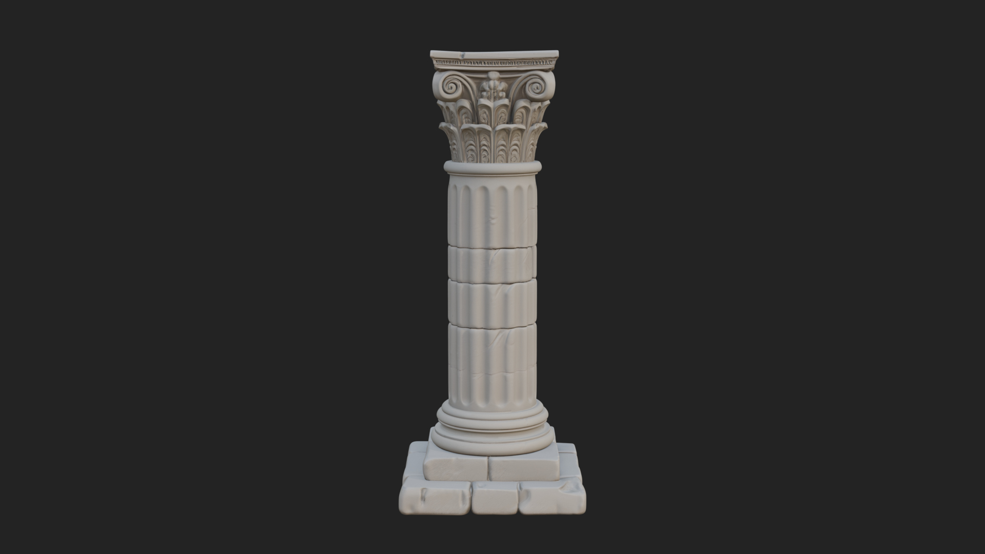 Fluted Stone Column Design 18 3D Print Model 3D Model