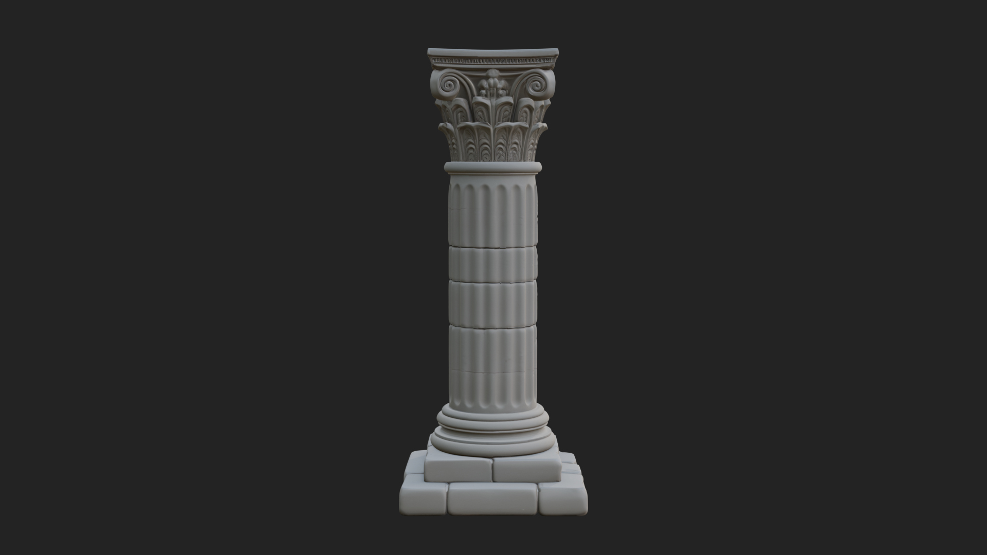 Fluted Stone Column Design 18 3D Print Model 3D Model