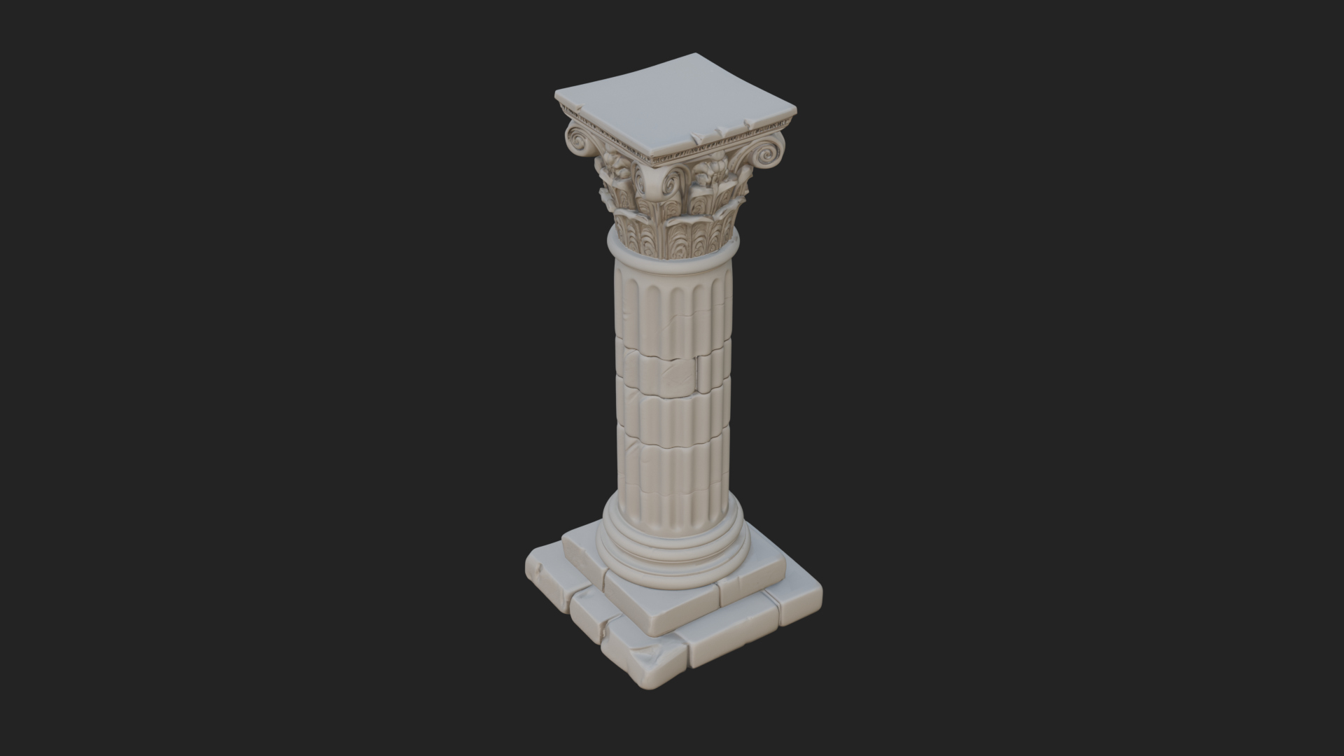 Fluted Stone Column Design 18 3D Print Model 3D Model
