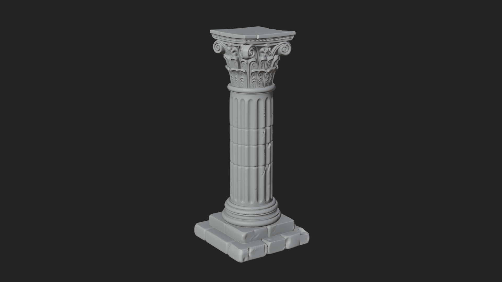Fluted Stone Column Design 18 3D Print Model 3D Model