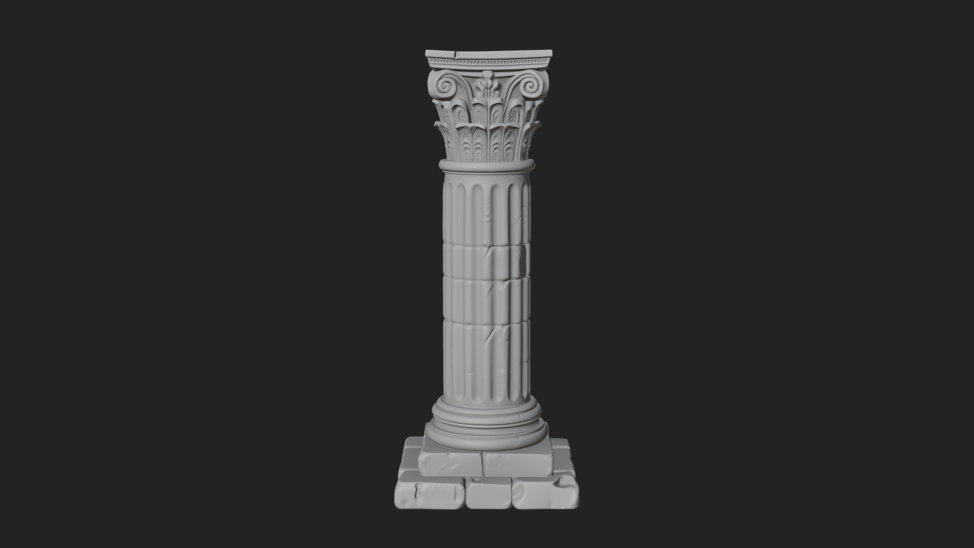 Fluted Stone Column Design 18 3D Print Model 3D Model