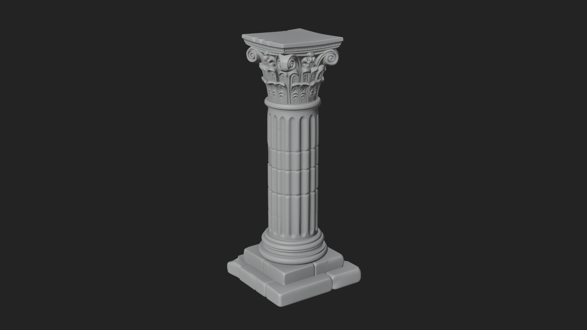 Fluted Stone Column Design 18 3D Print Model 3D Model