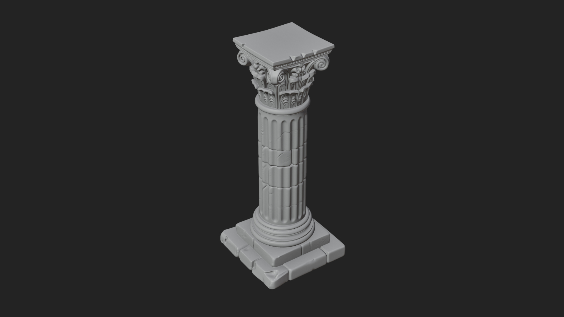 Fluted Stone Column Design 18 3D Print Model 3D Model