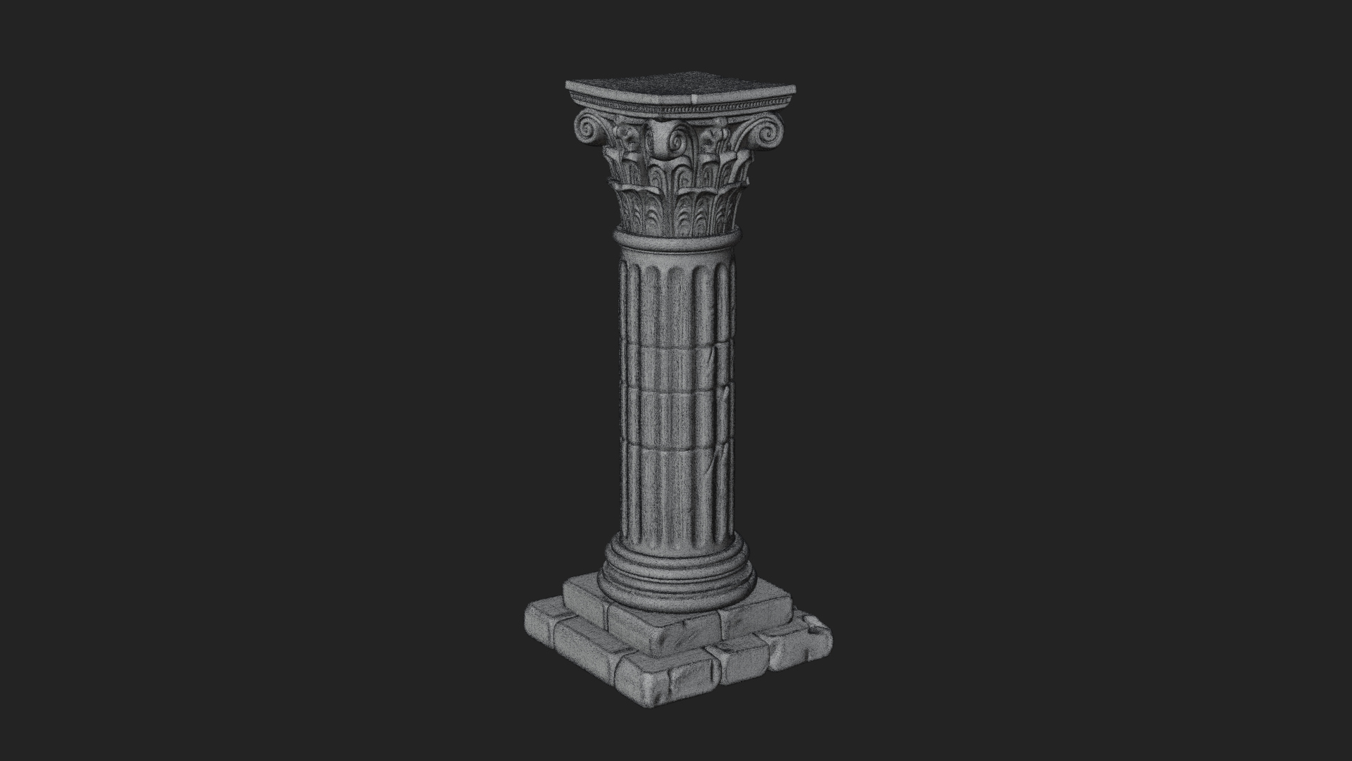 Fluted Stone Column Design 18 3D Print Model 3D Model