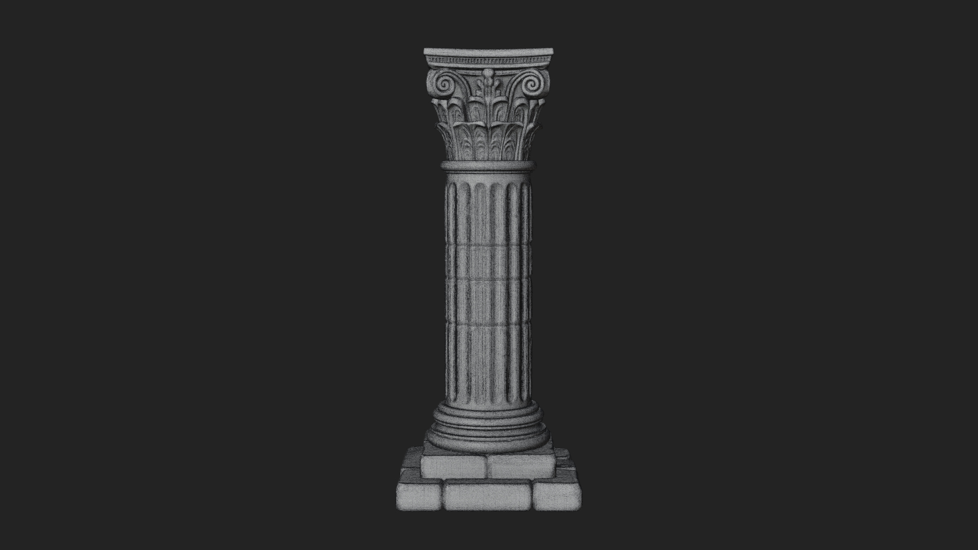 Fluted Stone Column Design 18 3D Print Model 3D Model