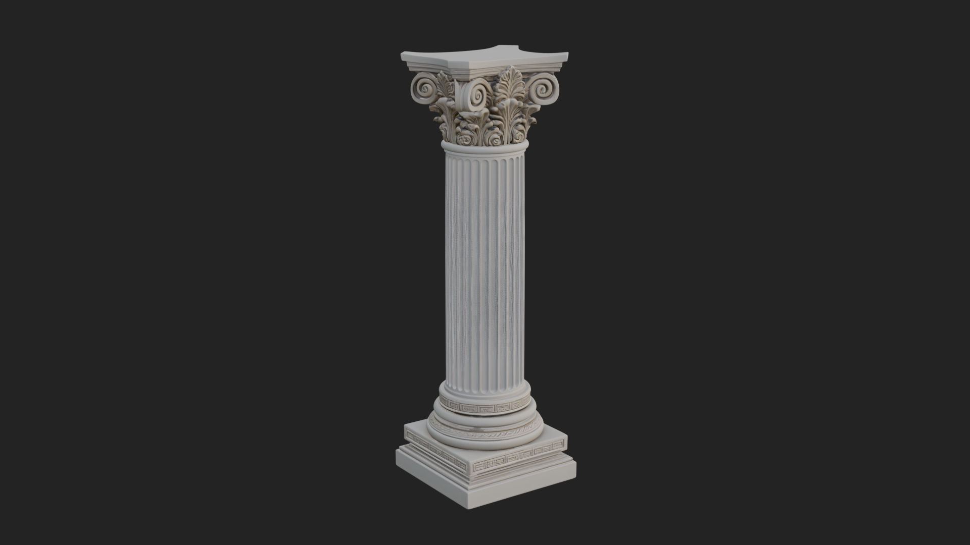 Fluted Stone Column Design 19 3D Print Model 3D Model