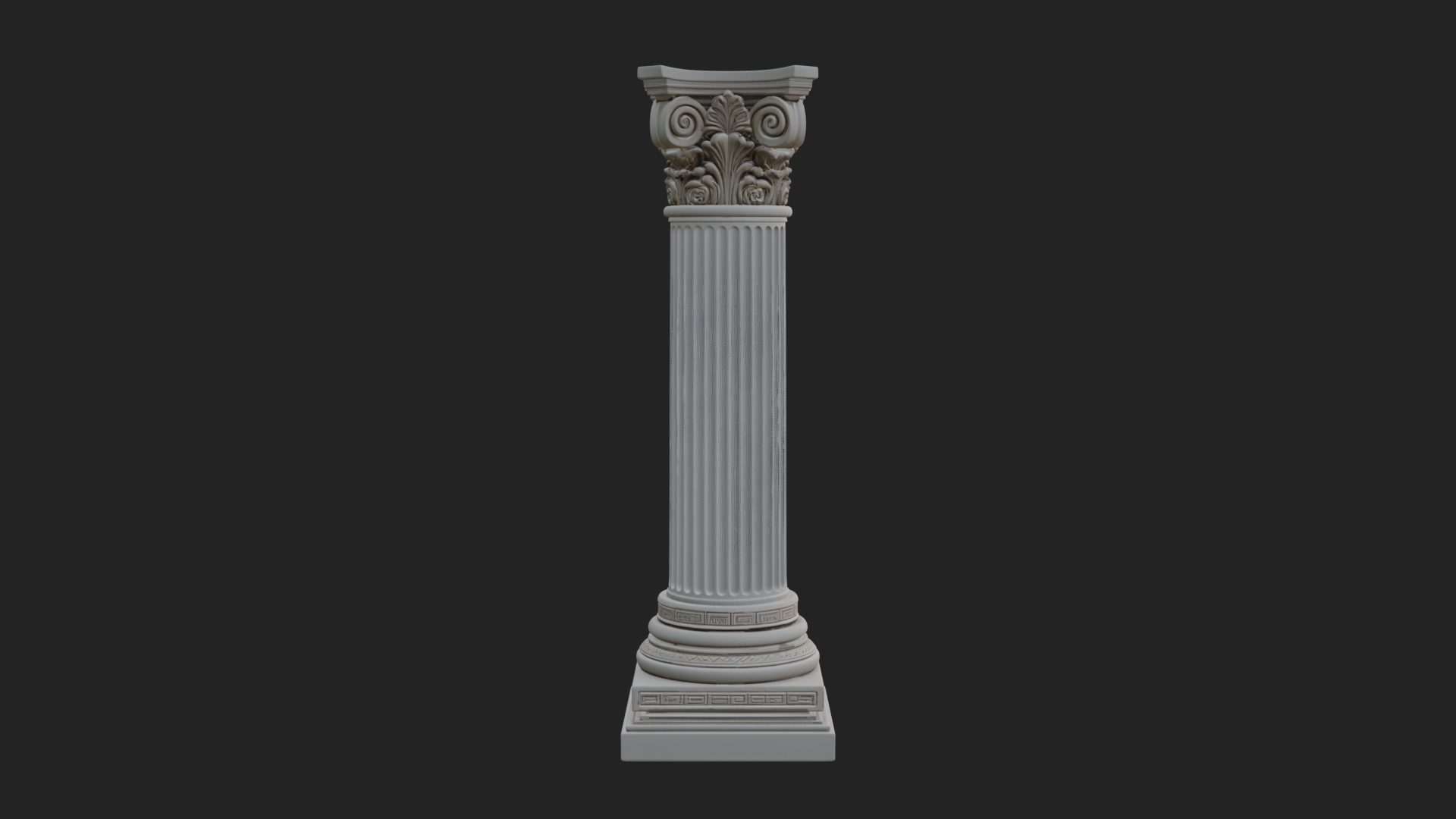 Fluted Stone Column Design 19 3D Print Model 3D Model