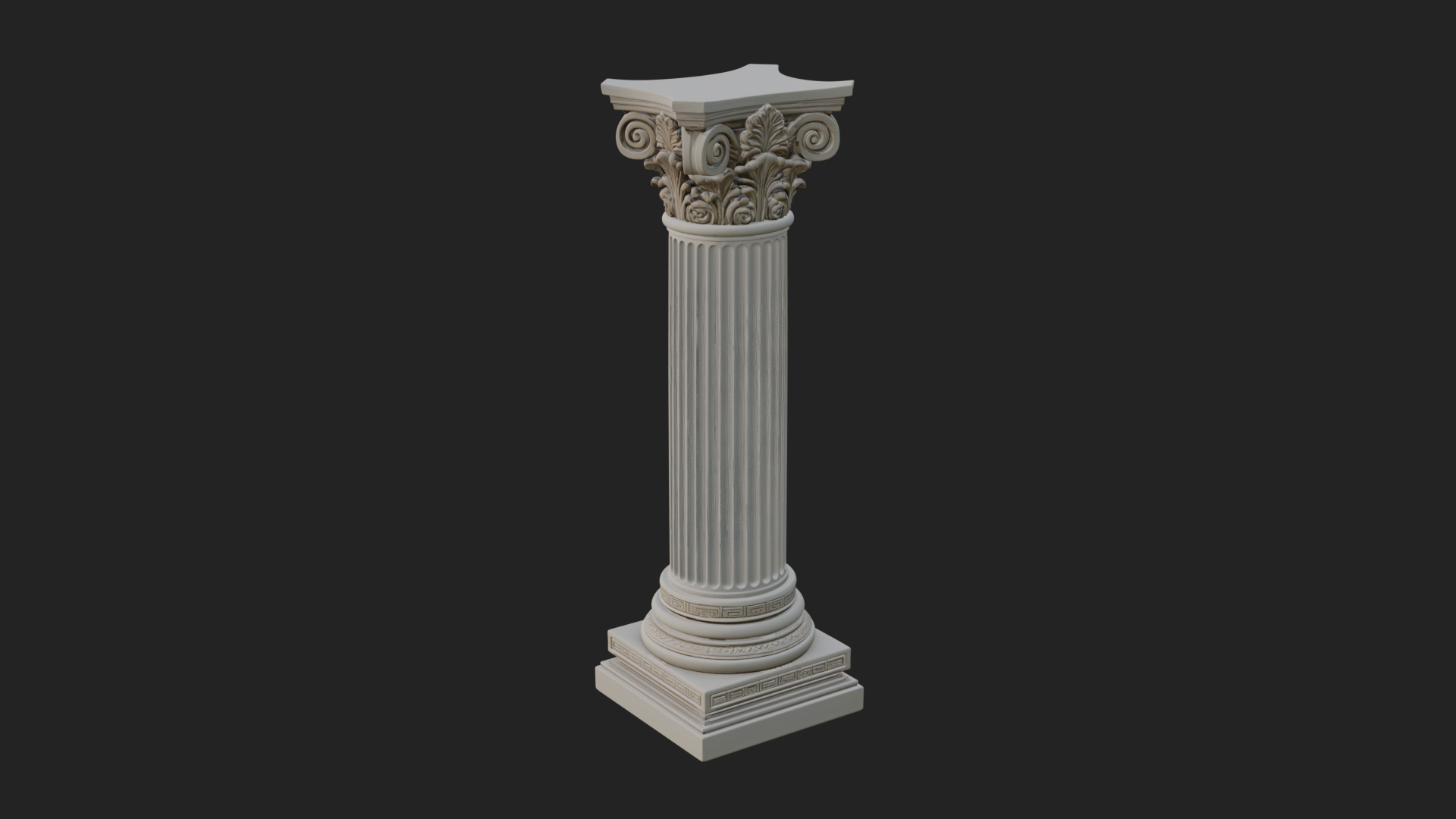Fluted Stone Column Design 19 3D Print Model 3D Model