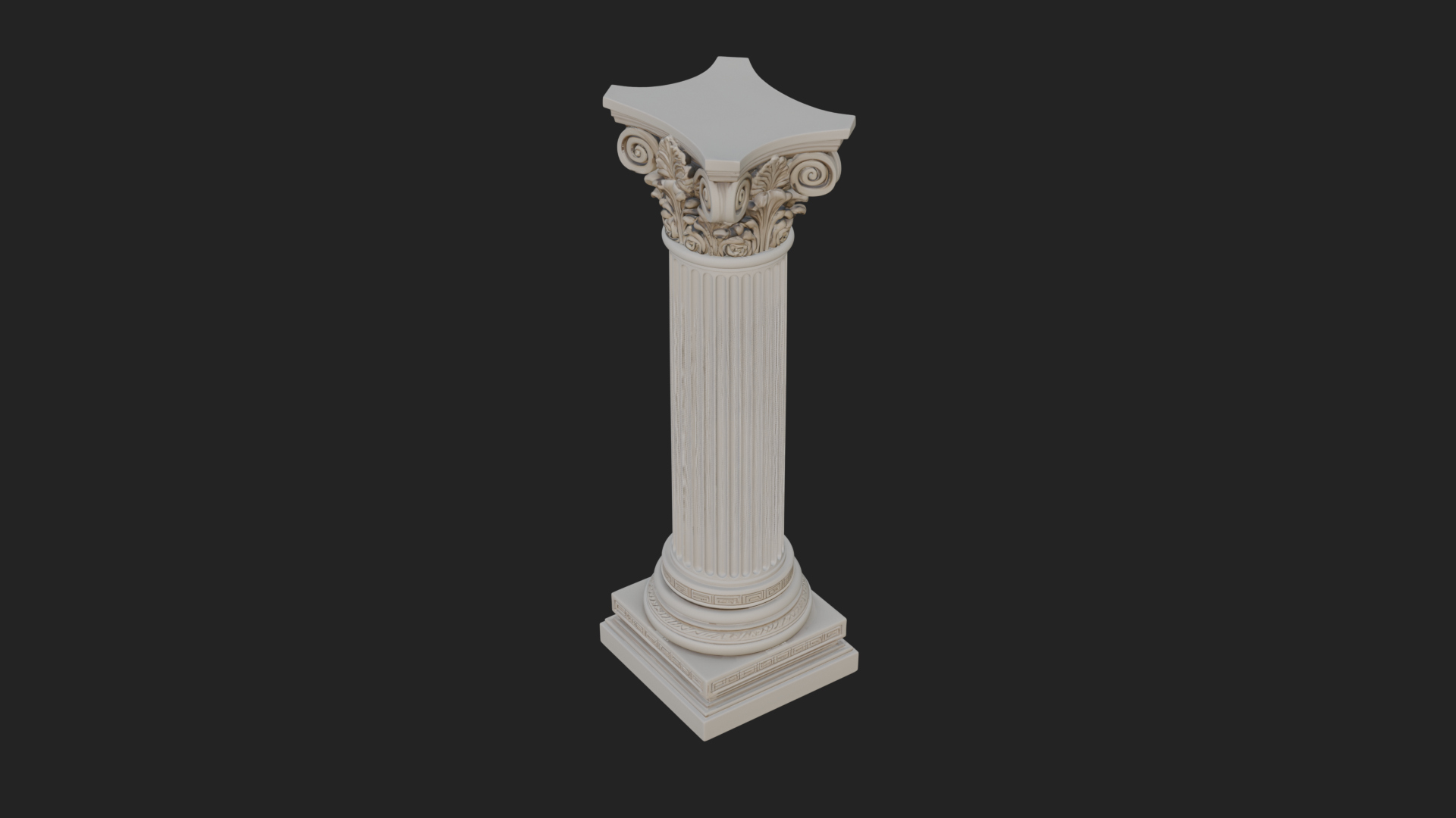 Fluted Stone Column Design 19 3D Print Model 3D Model