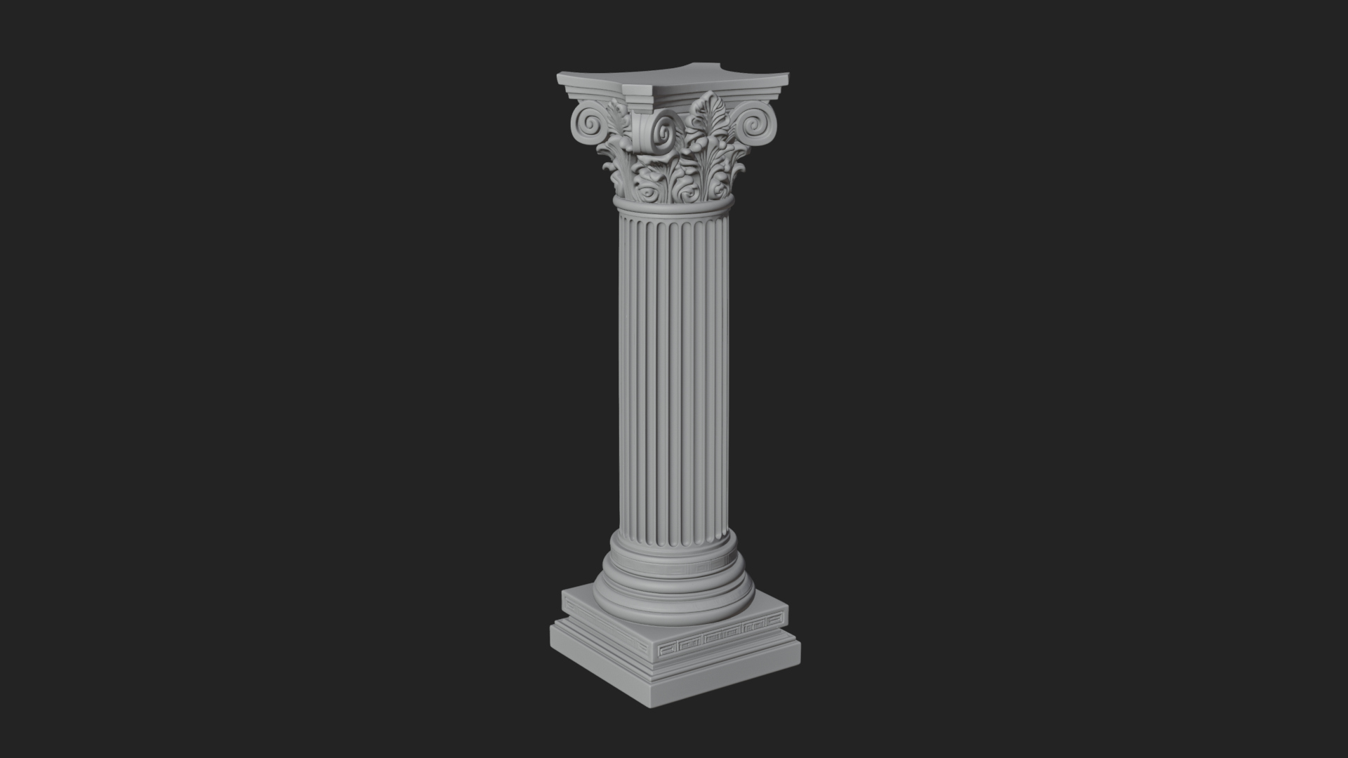 Fluted Stone Column Design 19 3D Print Model 3D Model