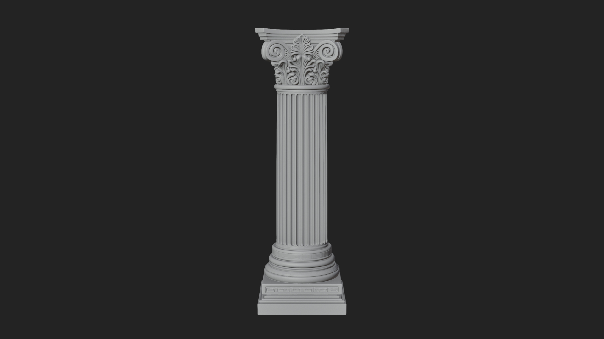Fluted Stone Column Design 19 3D Print Model 3D Model