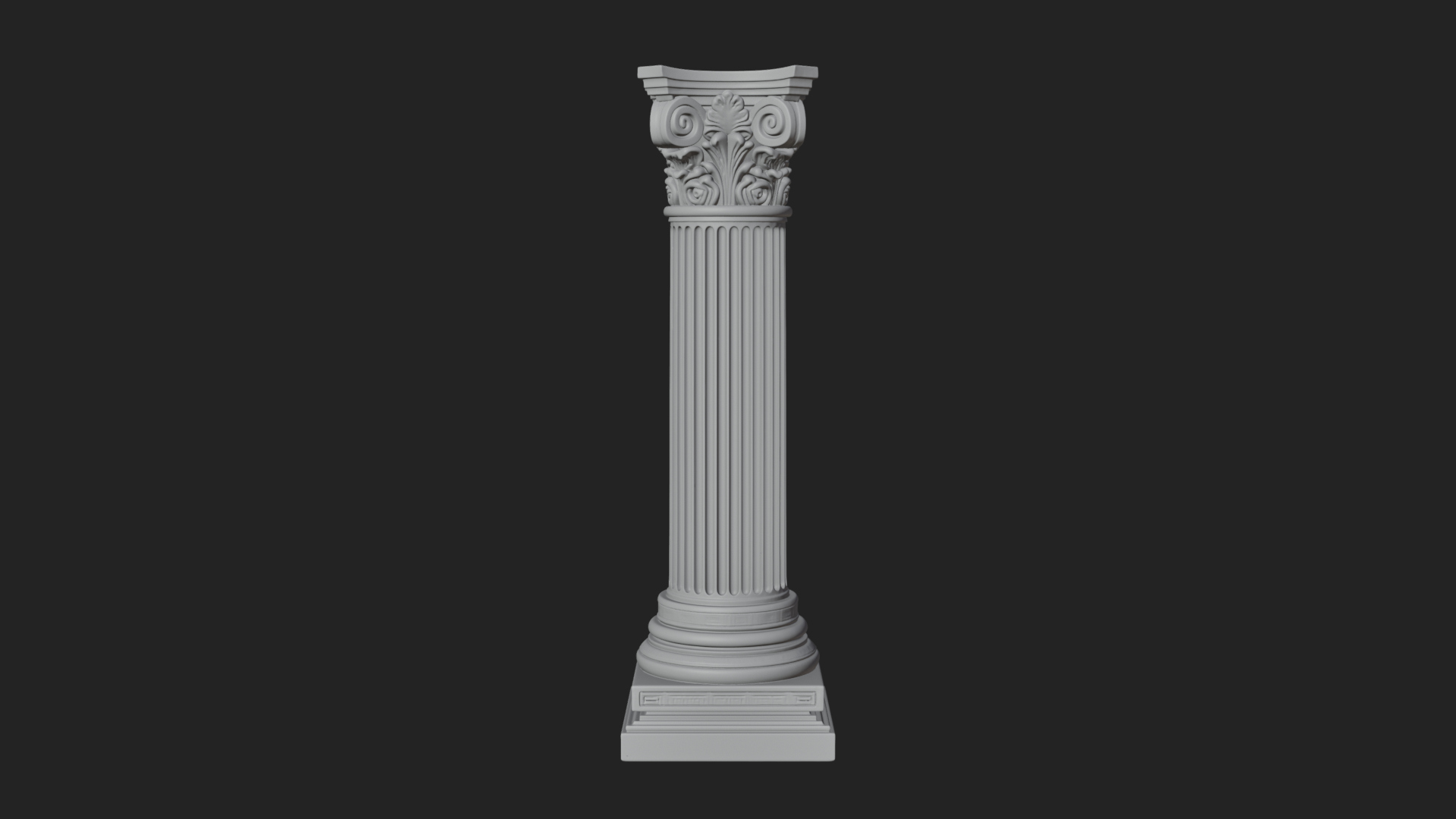 Fluted Stone Column Design 19 3D Print Model 3D Model