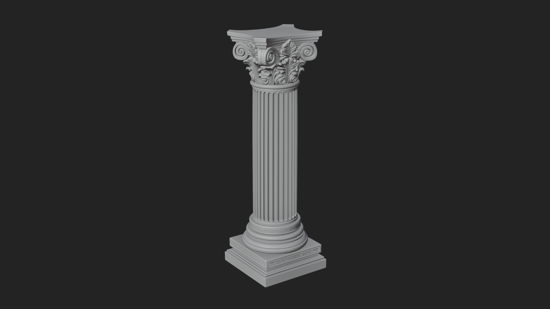 Fluted Stone Column Design 19 3D Print Model 3D Model