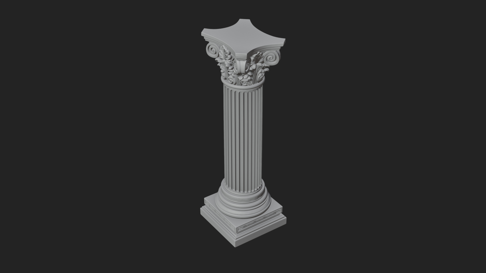 Fluted Stone Column Design 19 3D Print Model 3D Model
