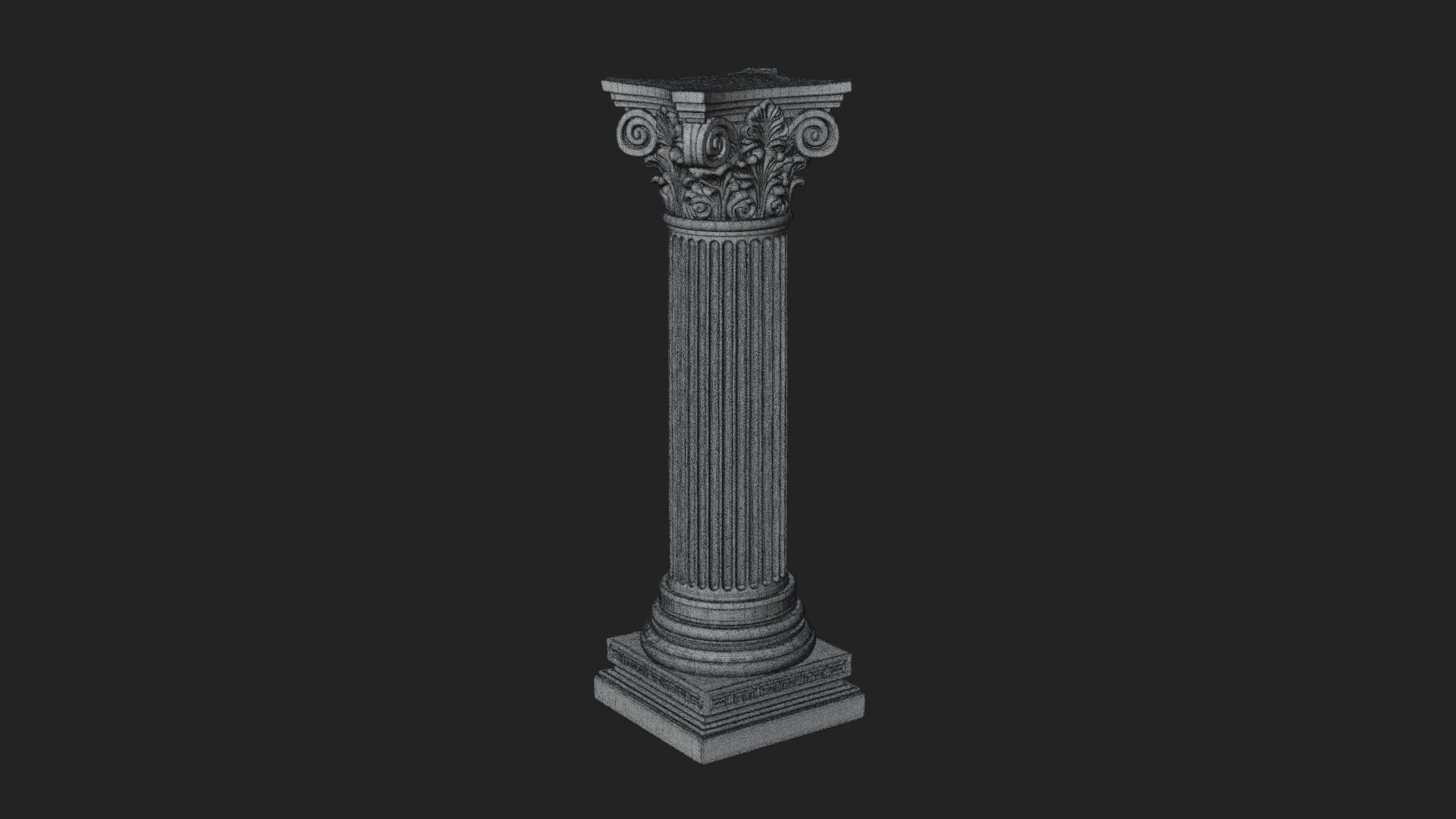 Fluted Stone Column Design 19 3D Print Model 3D Model