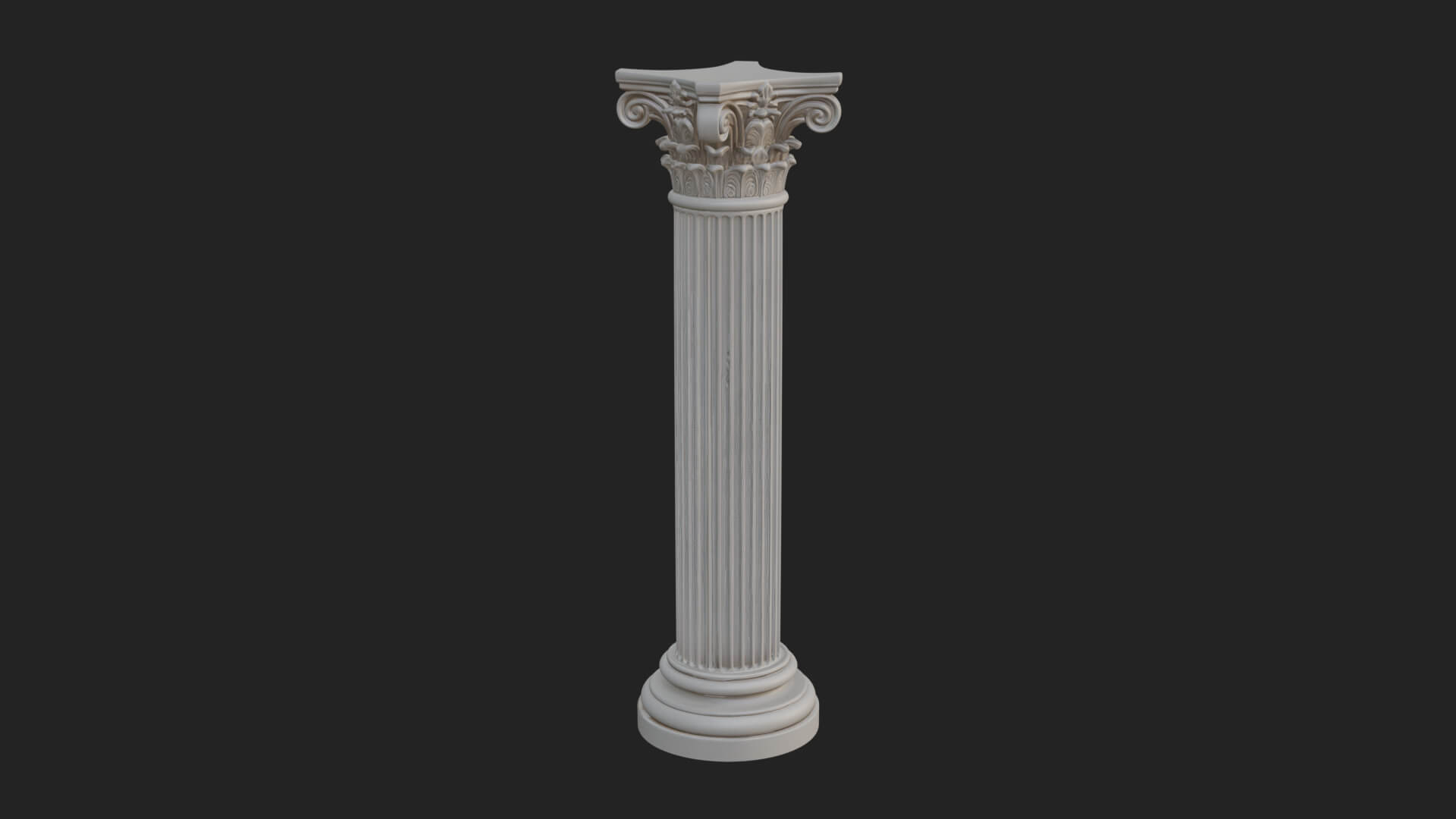 Fluted Stone Column Design 20 3D Print Model 3D Model