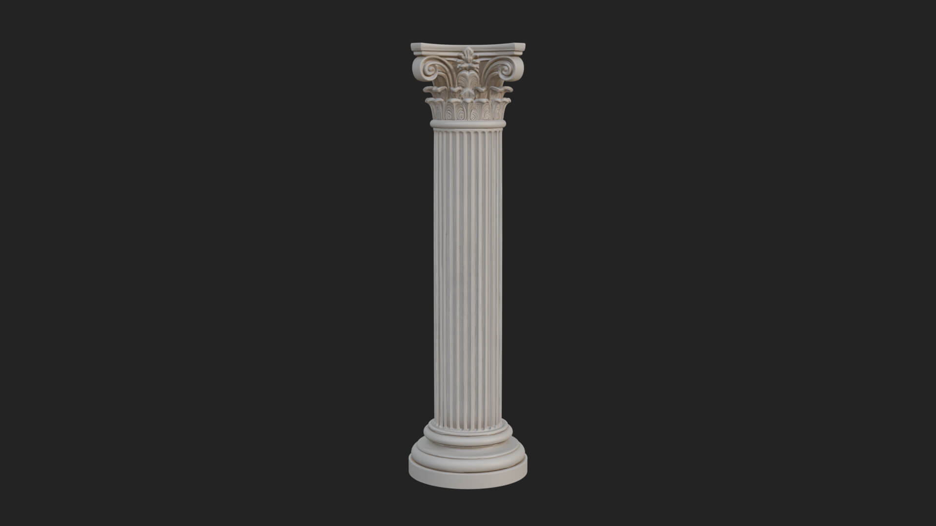Fluted Stone Column Design 20 3D Print Model 3D Model