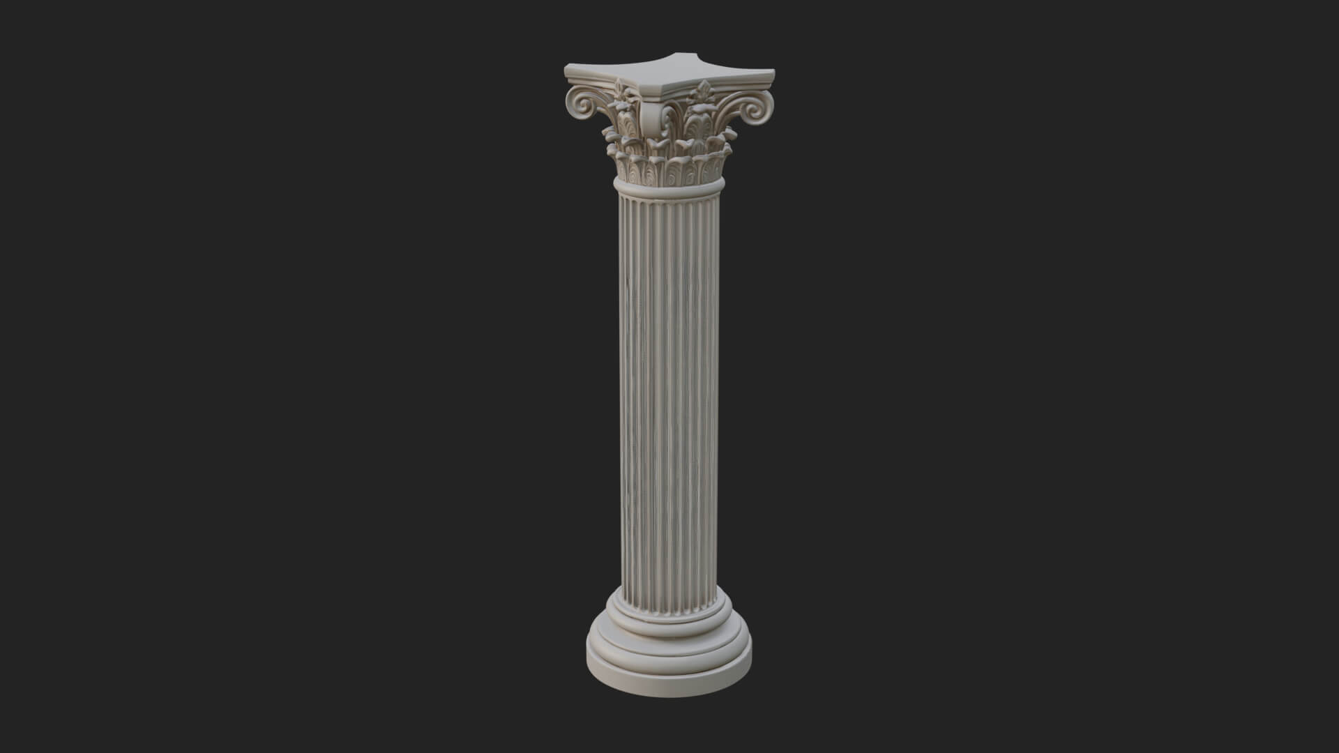 Fluted Stone Column Design 20 3D Print Model 3D Model
