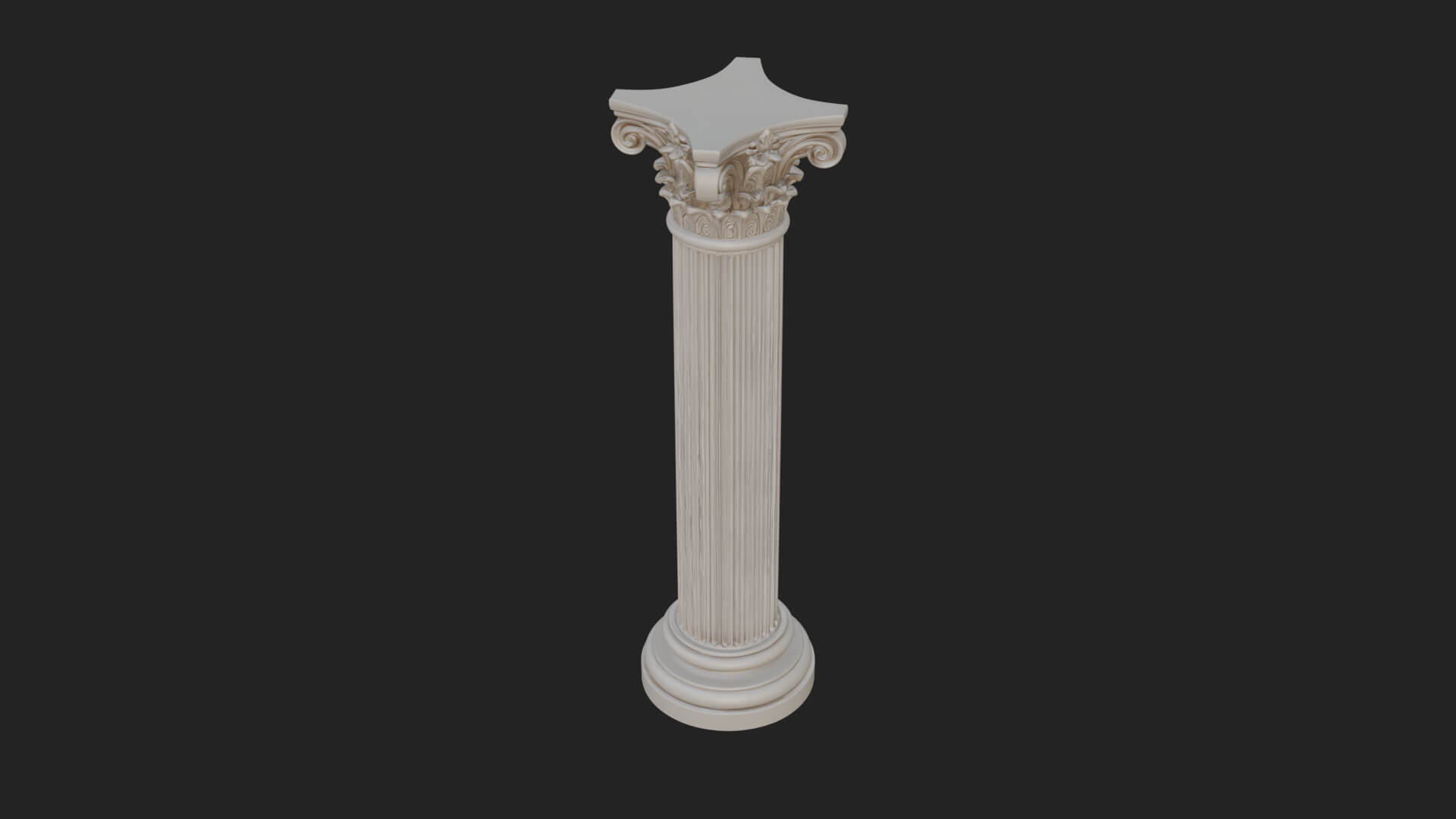 Fluted Stone Column Design 20 3D Print Model 3D Model