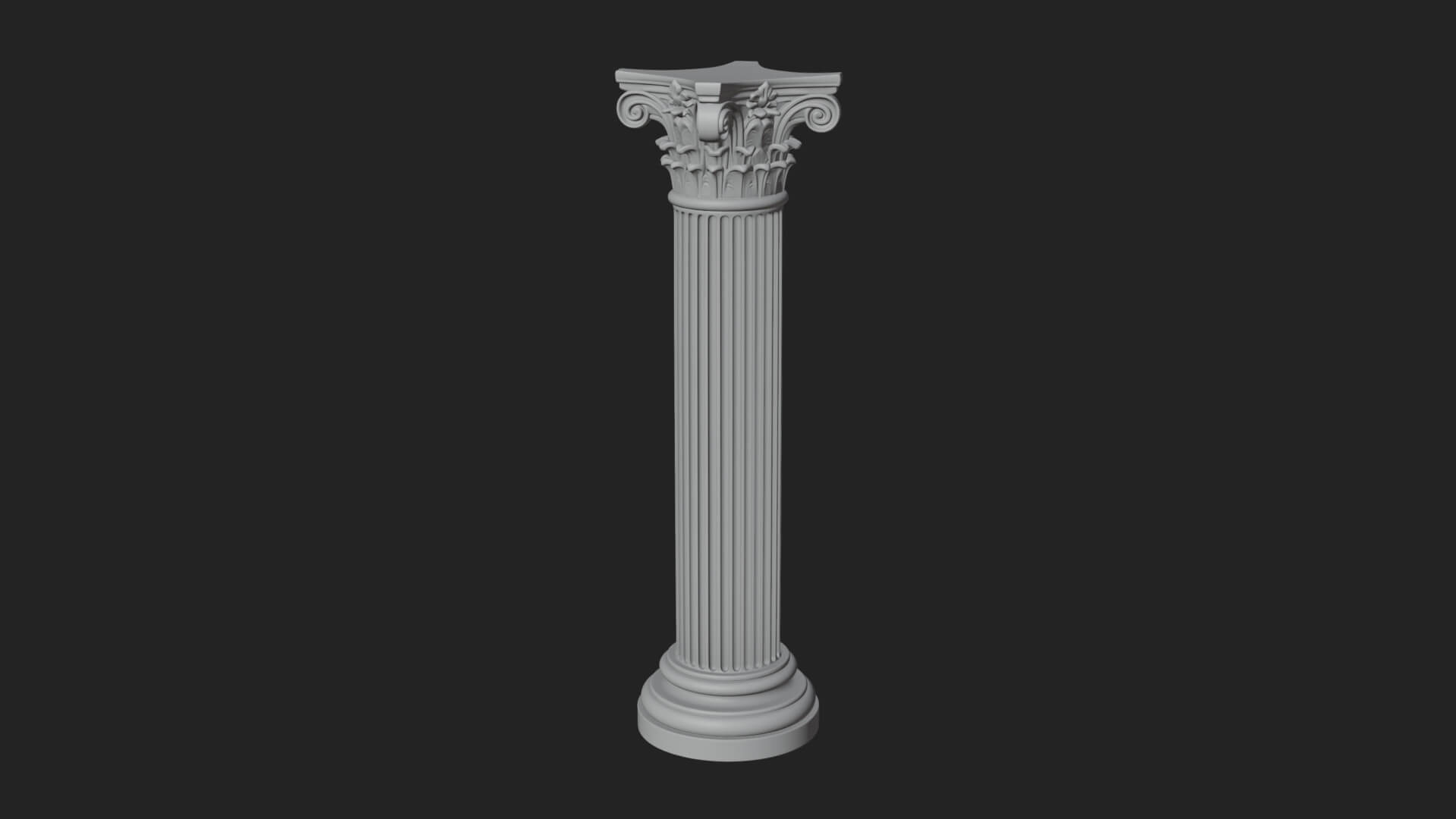 Fluted Stone Column Design 20 3D Print Model 3D Model