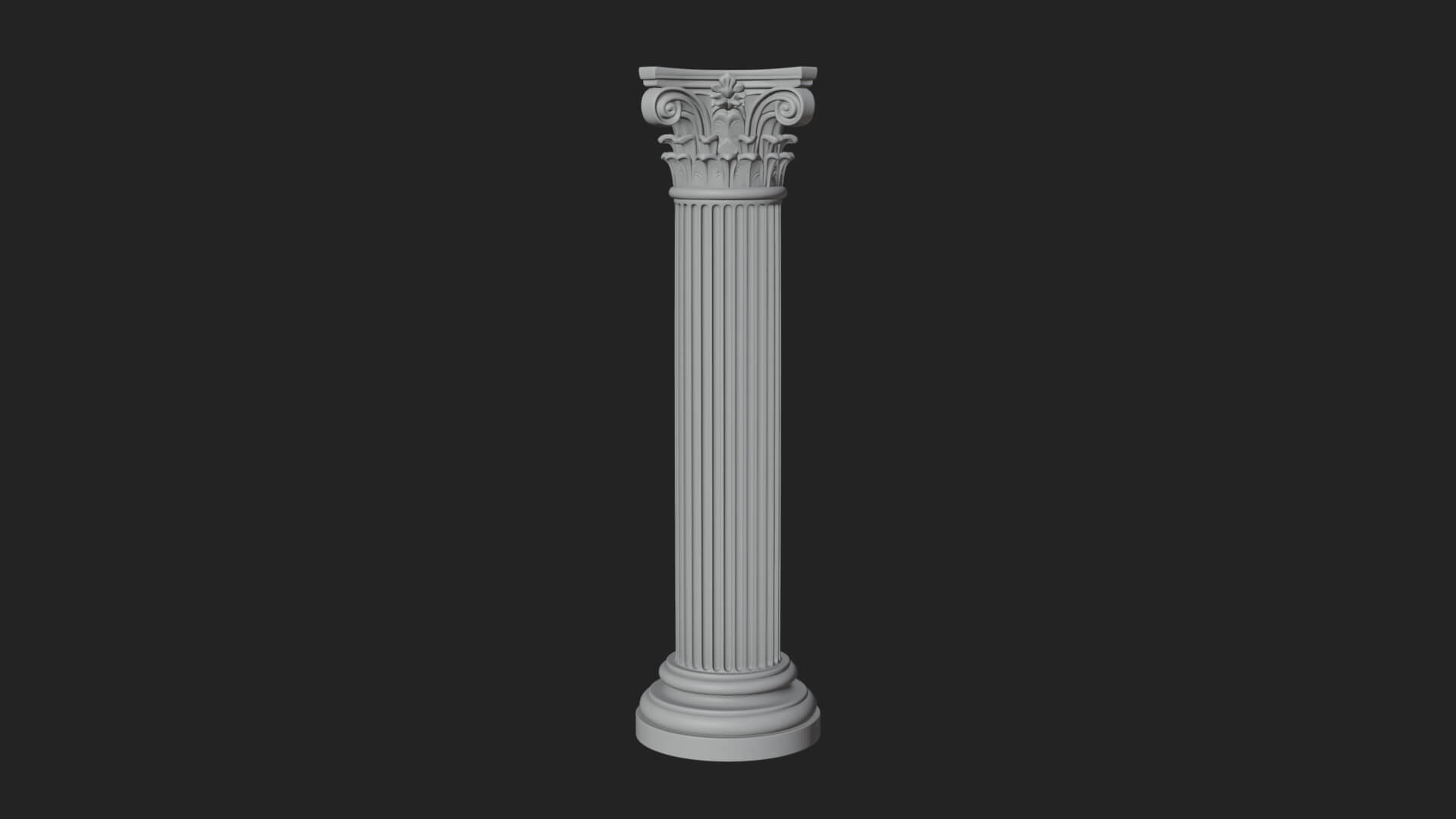 Fluted Stone Column Design 20 3D Print Model 3D Model