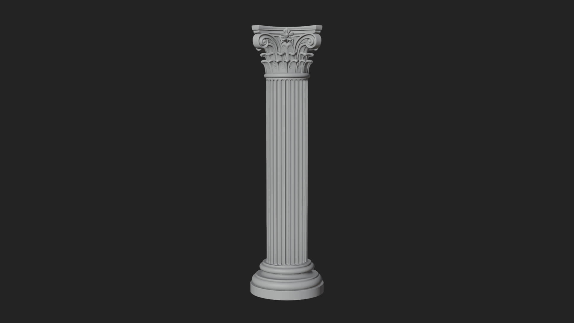 Fluted Stone Column Design 20 3D Print Model 3D Model