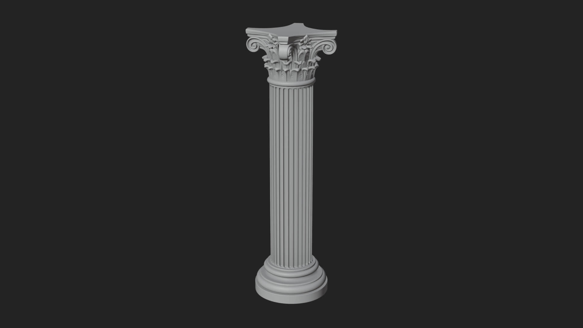 Fluted Stone Column Design 20 3D Print Model 3D Model