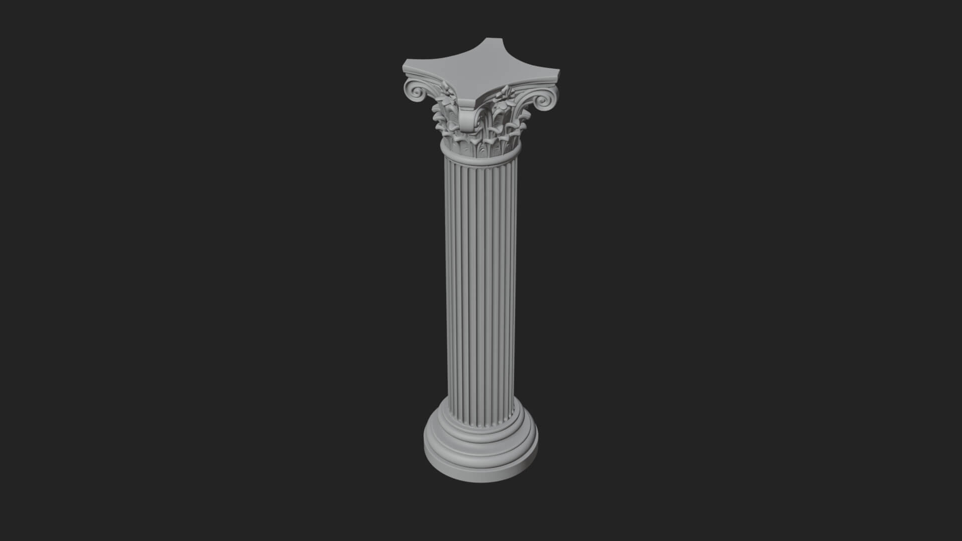 Fluted Stone Column Design 20 3D Print Model 3D Model