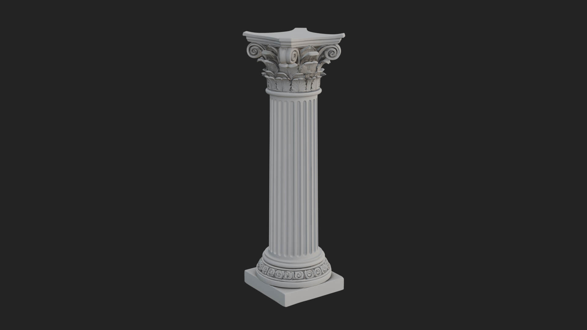 Fluted Stone Column Design 21 3D Print Model 3D Model
