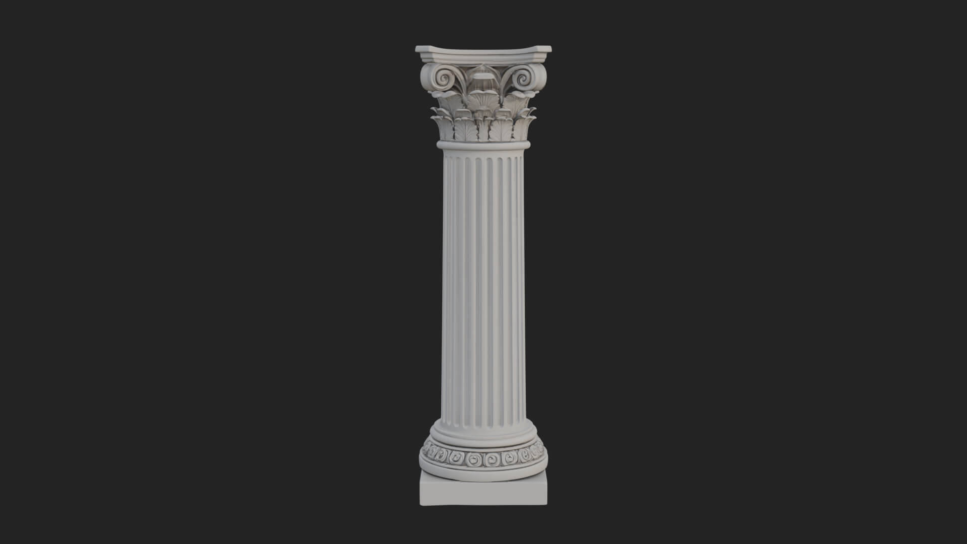 Fluted Stone Column Design 21 3D Print Model 3D Model