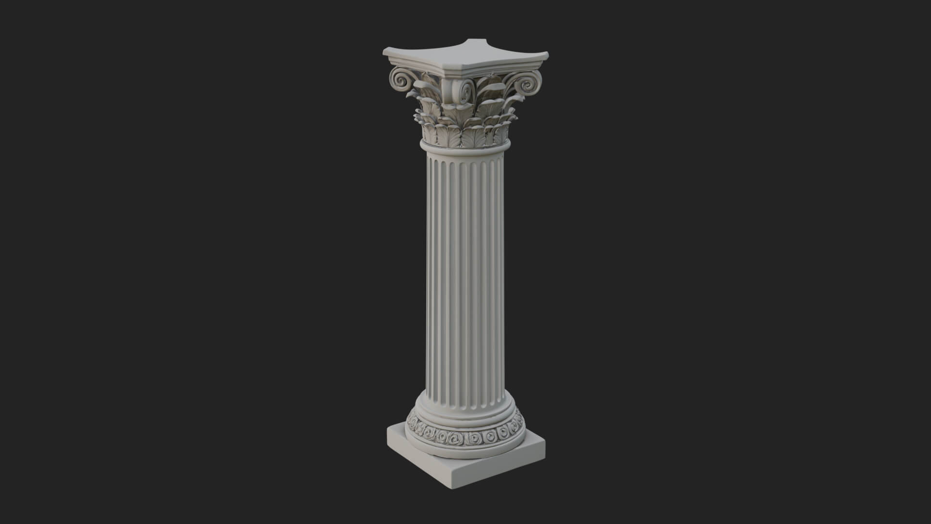 Fluted Stone Column Design 21 3D Print Model 3D Model