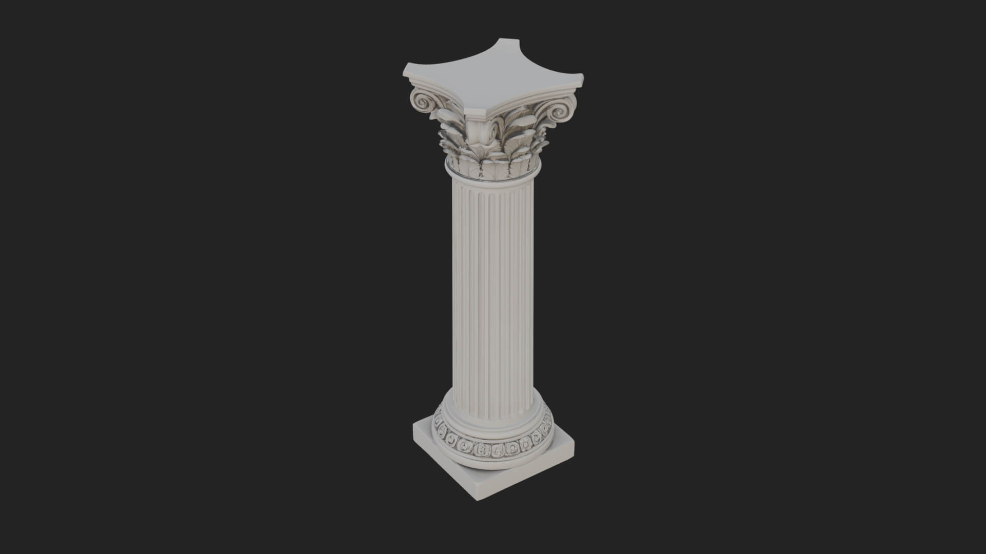 Fluted Stone Column Design 21 3D Print Model 3D Model
