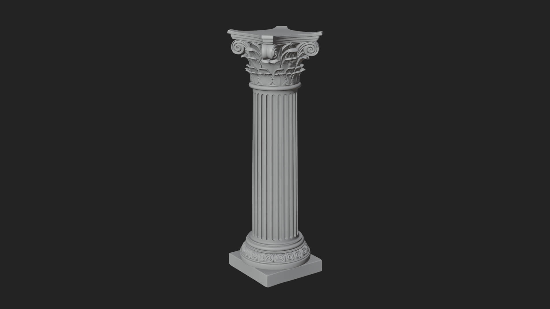 Fluted Stone Column Design 21 3D Print Model 3D Model