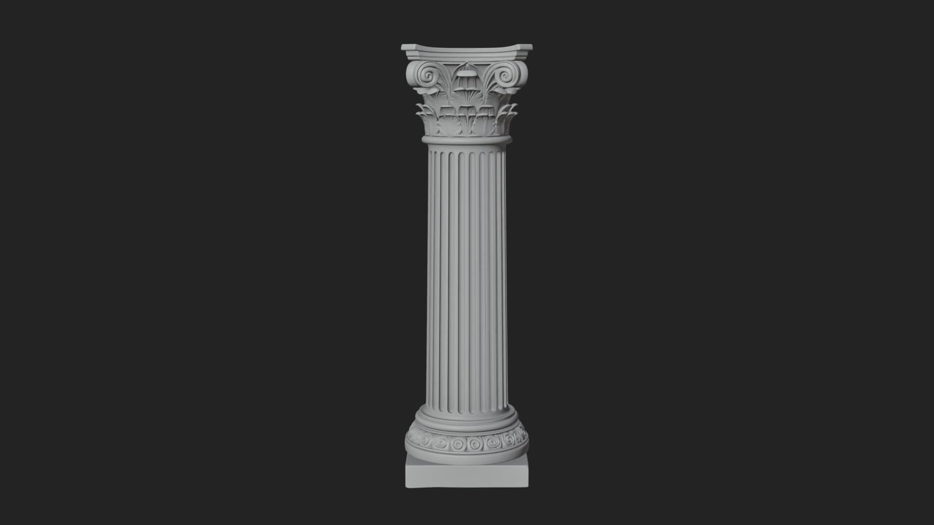 Fluted Stone Column Design 21 3D Print Model 3D Model