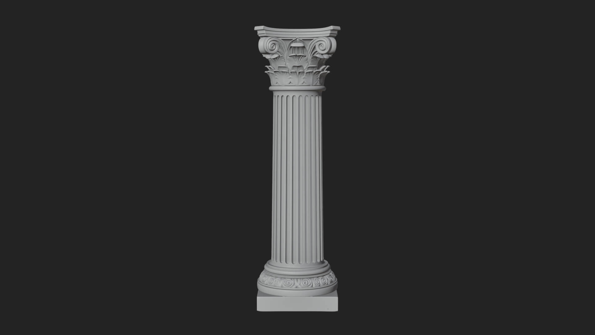 Fluted Stone Column Design 21 3D Print Model 3D Model