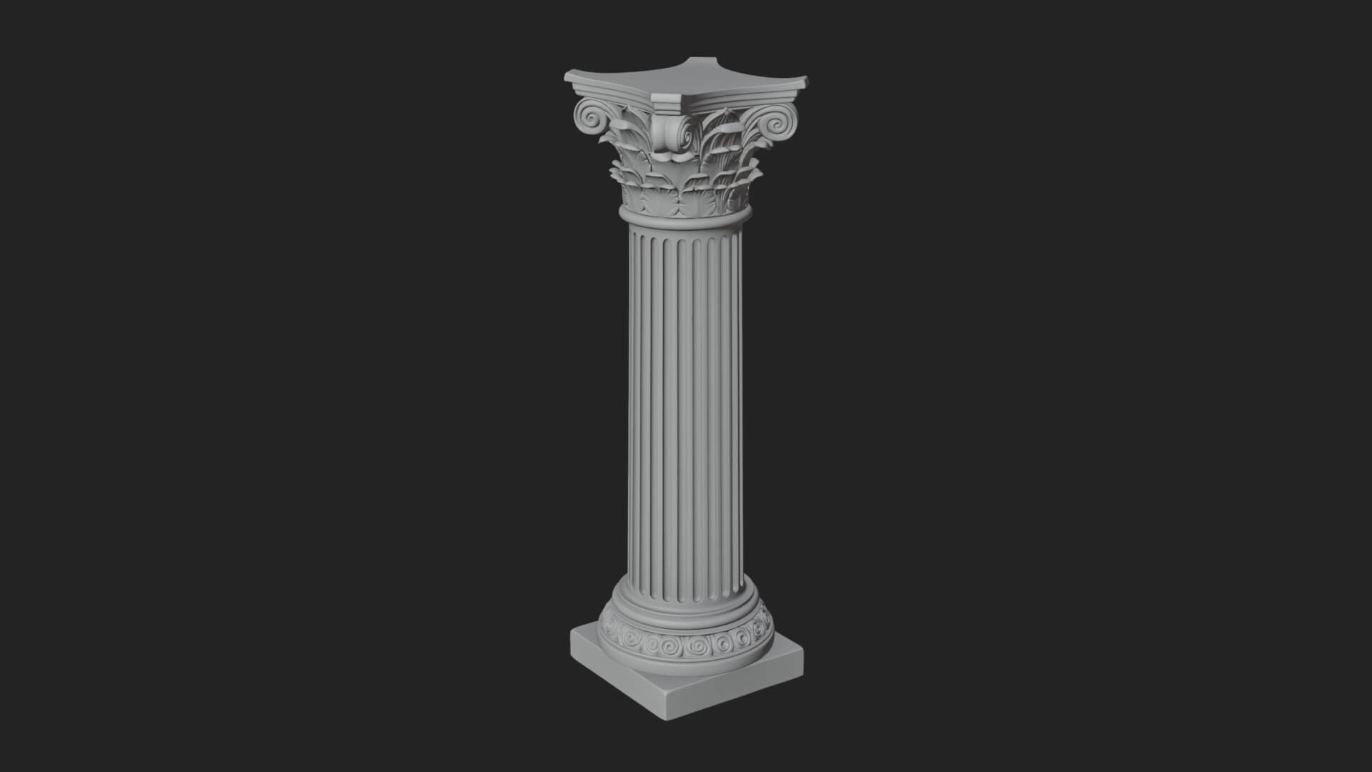 Fluted Stone Column Design 21 3D Print Model 3D Model