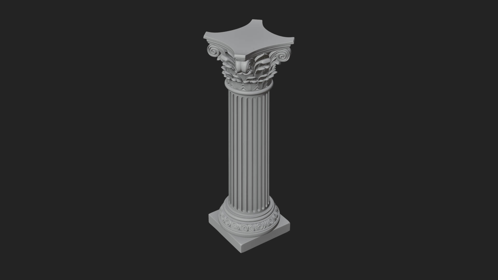 Fluted Stone Column Design 21 3D Print Model 3D Model