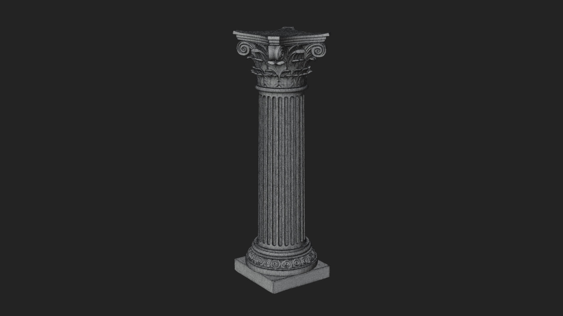 Fluted Stone Column Design 21 3D Print Model 3D Model