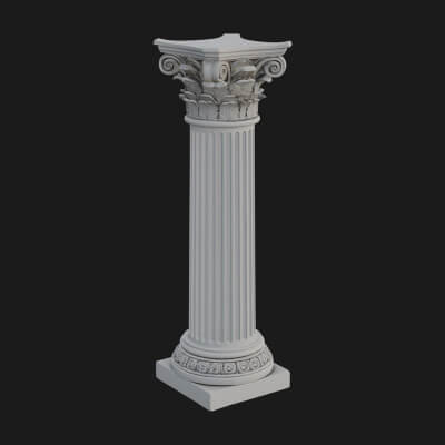 Fluted Stone Column Design 21 3D Print Model