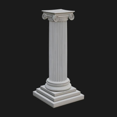 Fluted Stone Column Design 22 3D Print Model