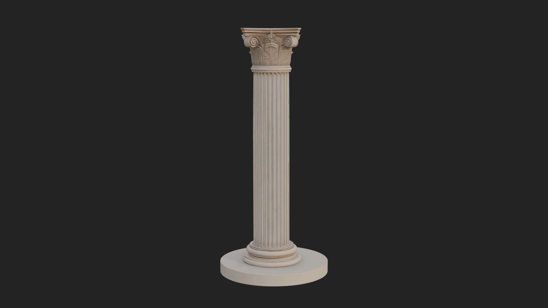 Fluted Stone Column Design 23 3D Print Model 3D Model