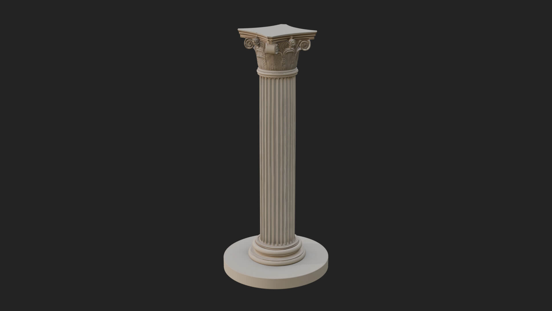 Fluted Stone Column Design 23 3D Print Model 3D Model