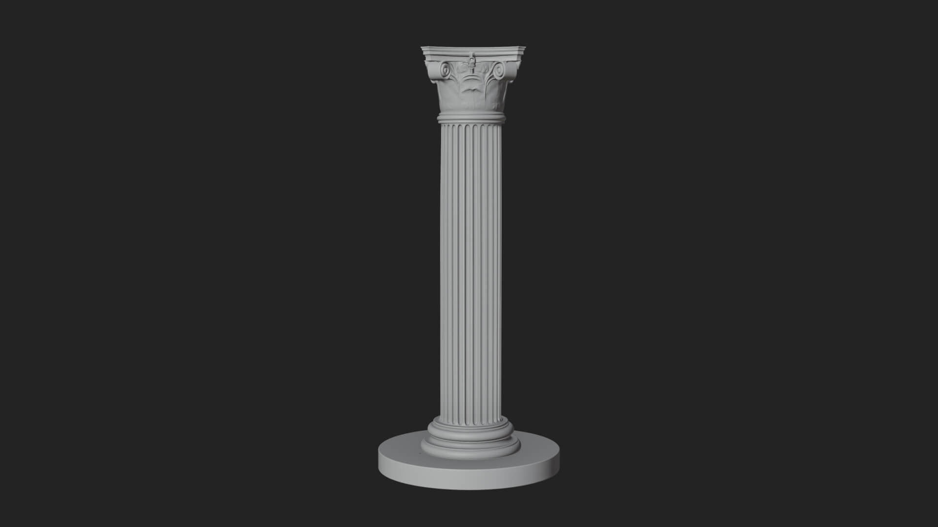 Fluted Stone Column Design 23 3D Print Model 3D Model