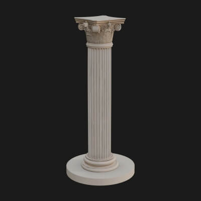 Fluted Stone Column Design 23 3D Print Model