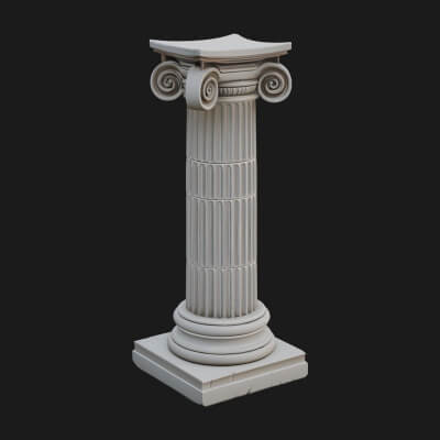 Fluted Stone Column Design 24 3D Print Model